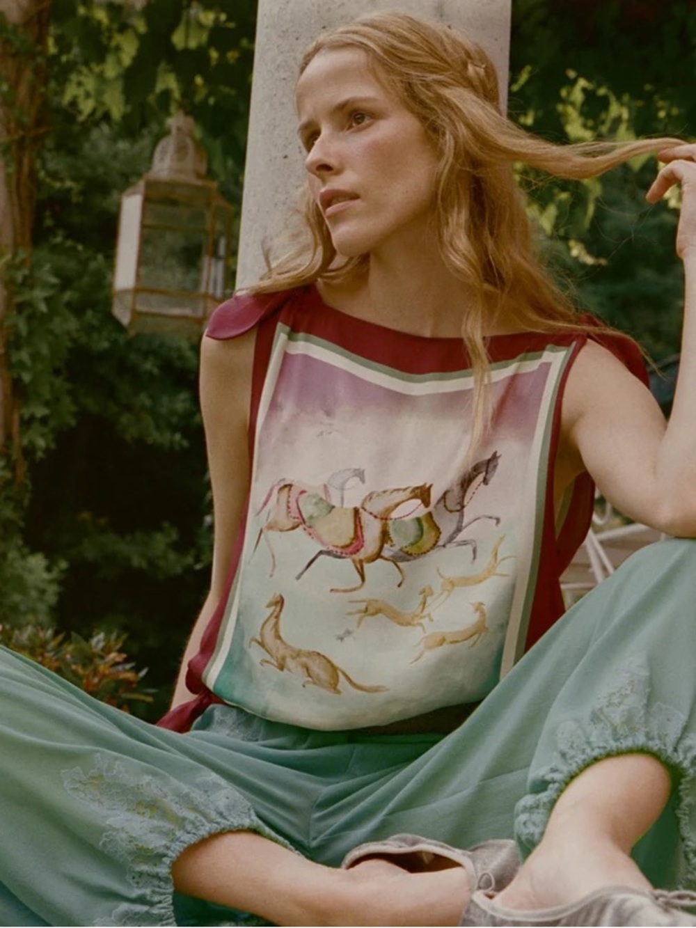 DÔEN Aliette Top in Gallops Foulard